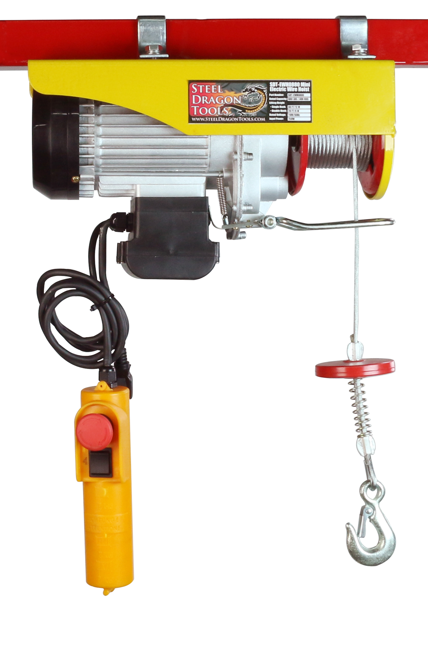 SDT 880 LB Electric Wire Cable Hoist Remote Garage Shop Overhead Crane