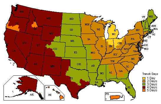 Approximate Shipping Times